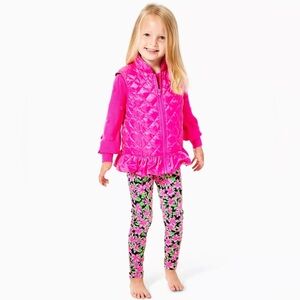 Lilly Pulitzer Girl's Pink & Floral Melanie Reversible Vest Size L 8-10 Ruffle